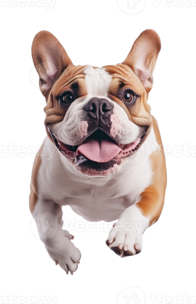 Happy french bulldog smiling with tongue out png