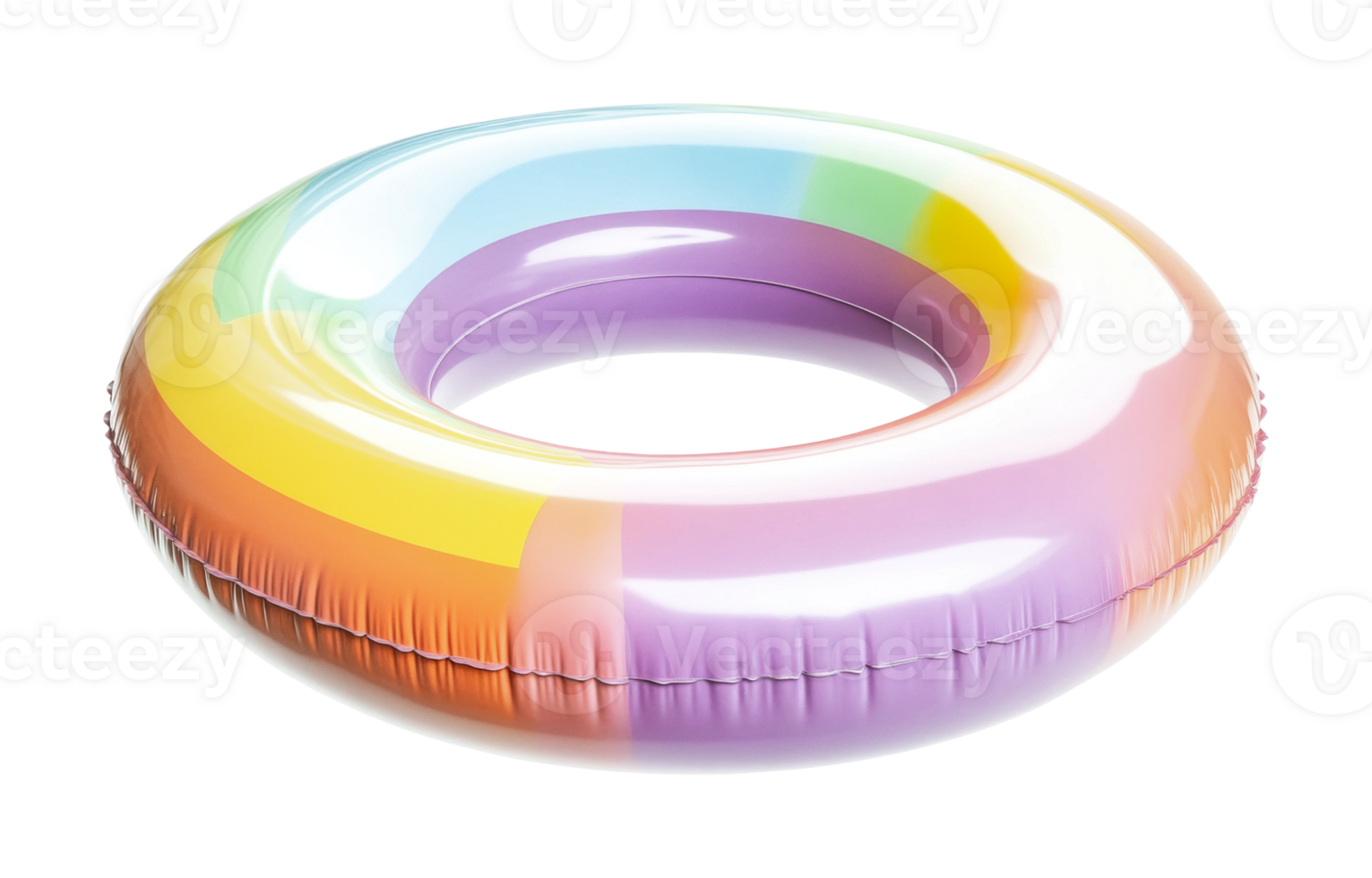 Colorful rainbow inflatable pool float tube png
