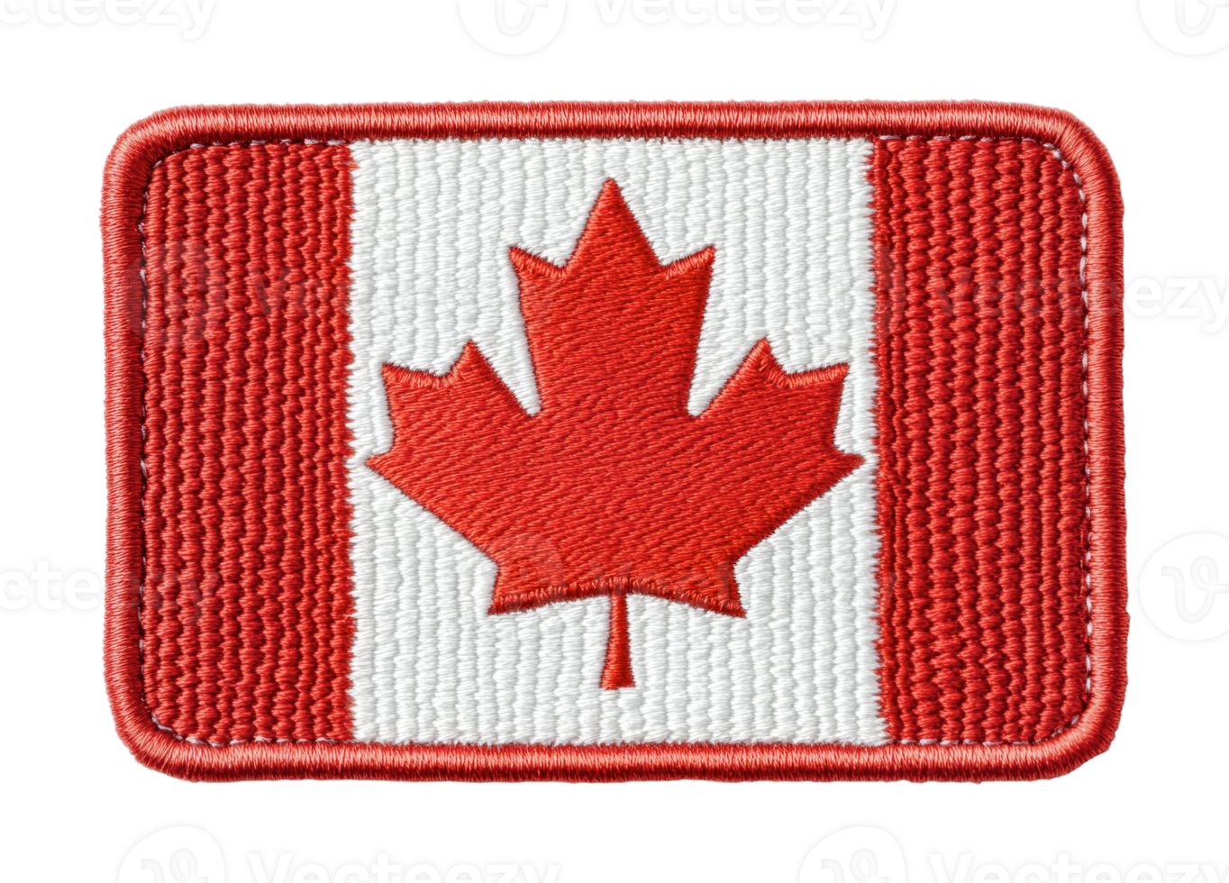 Canadian flag embroidered patch with red maple leaf design png