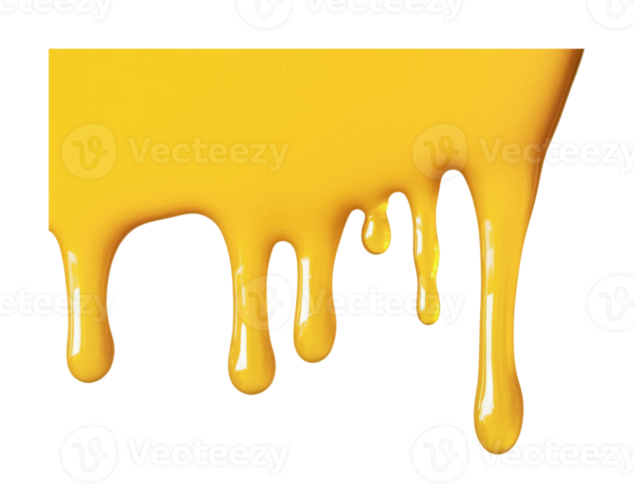 Vibrant yellow paint drips against black background png