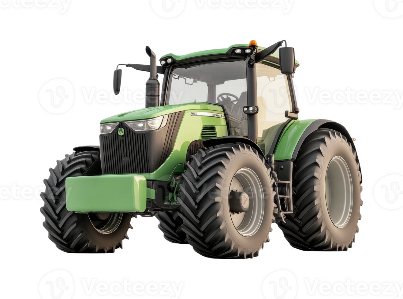 Green tractor with large tires and modern design png