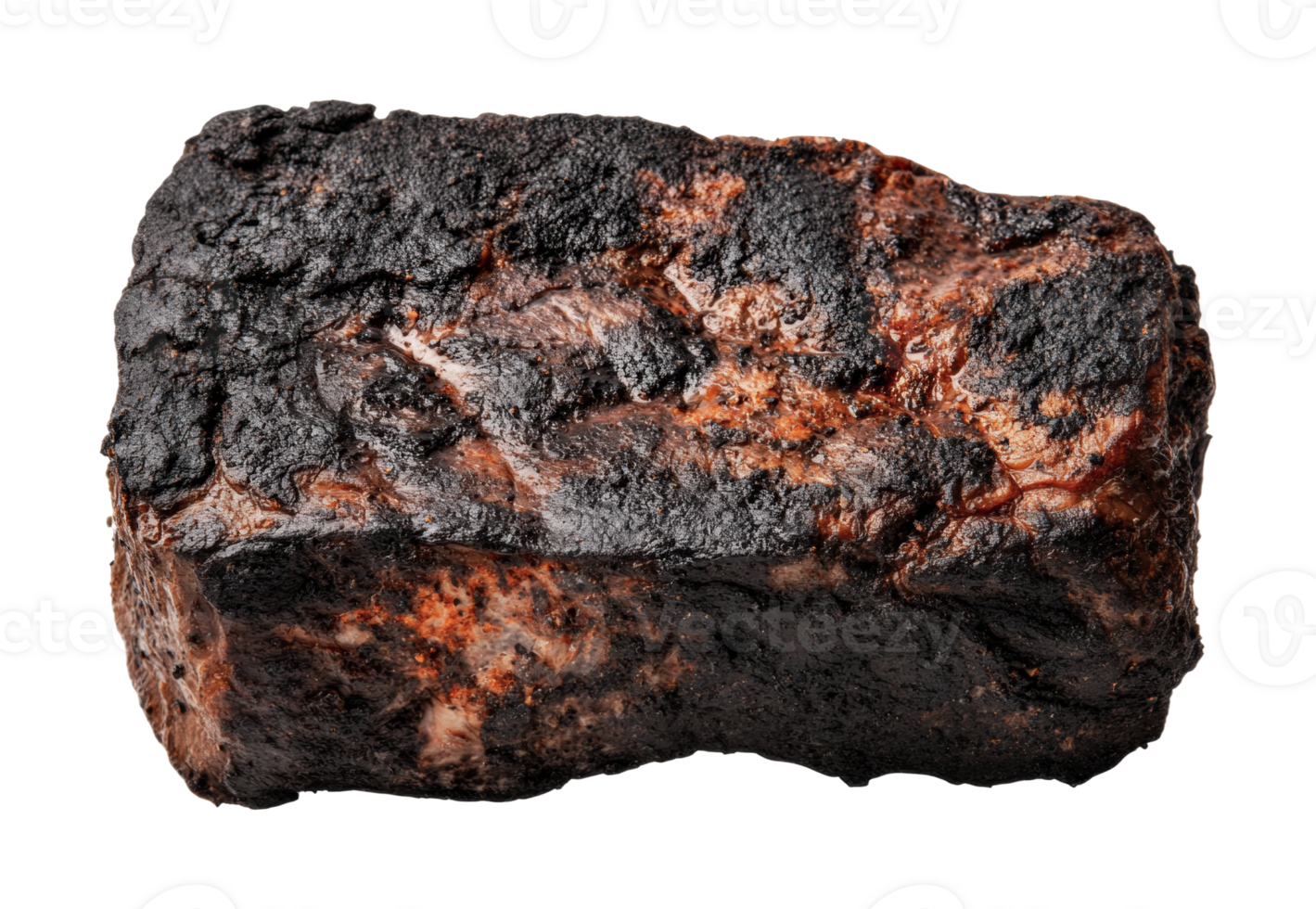 Charred and textured piece of coal on isolated black background png