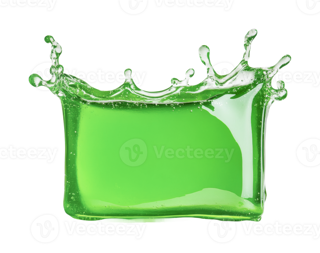 Vibrant green liquid splash with dynamic energy and fluid movement png