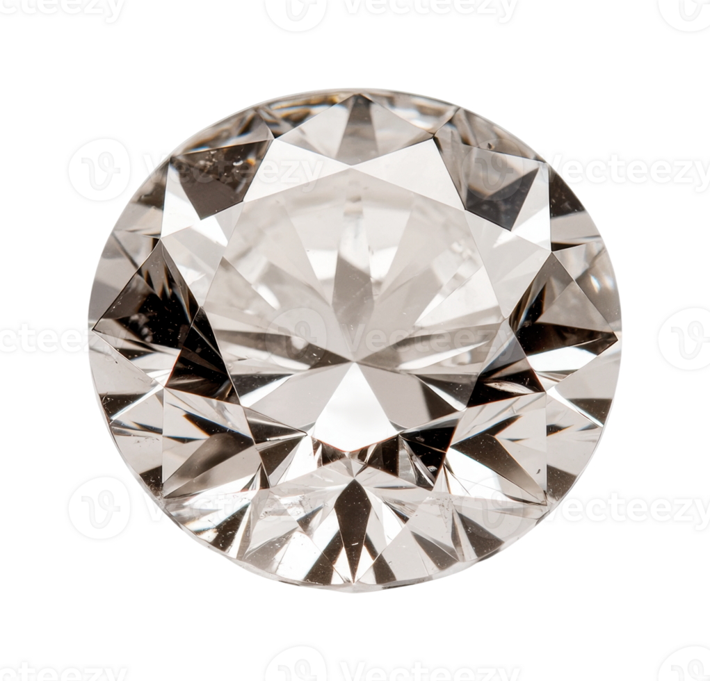 Sparkling round brilliant cut diamond with faceted clarity and precision png
