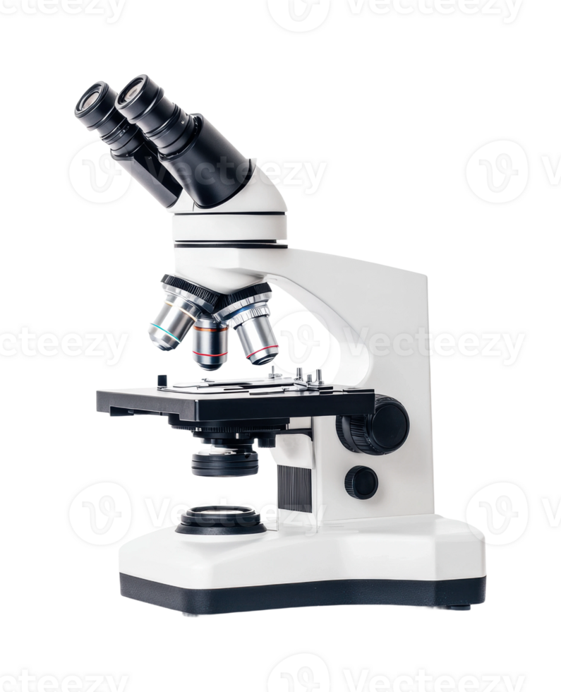 High-power scientific laboratory microscope with dual eyepiece png