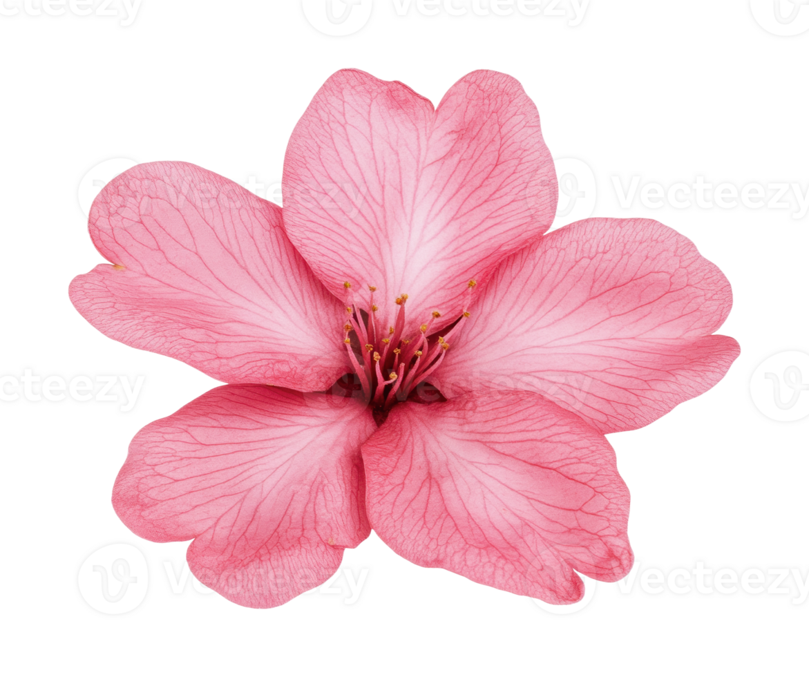 Close-up of a pink sakura flower isolated on black background png