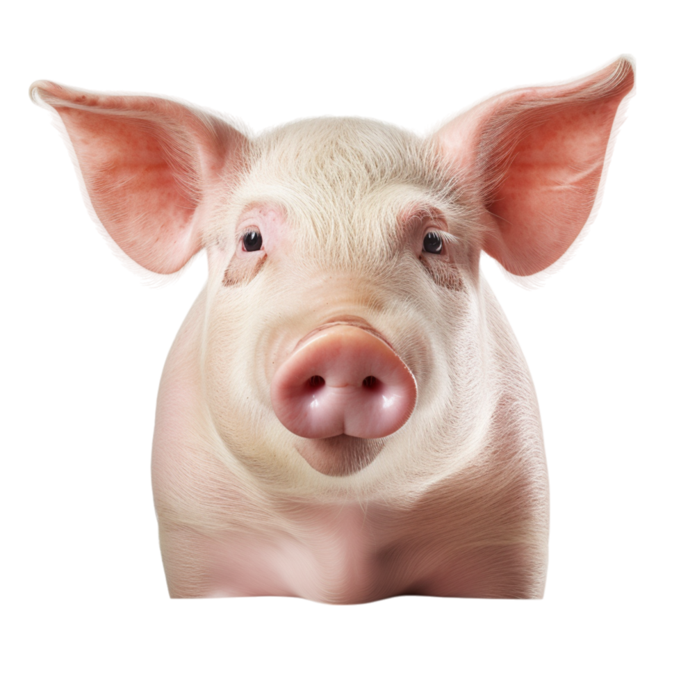 Cute pink pig floppy ears a friendly expression png