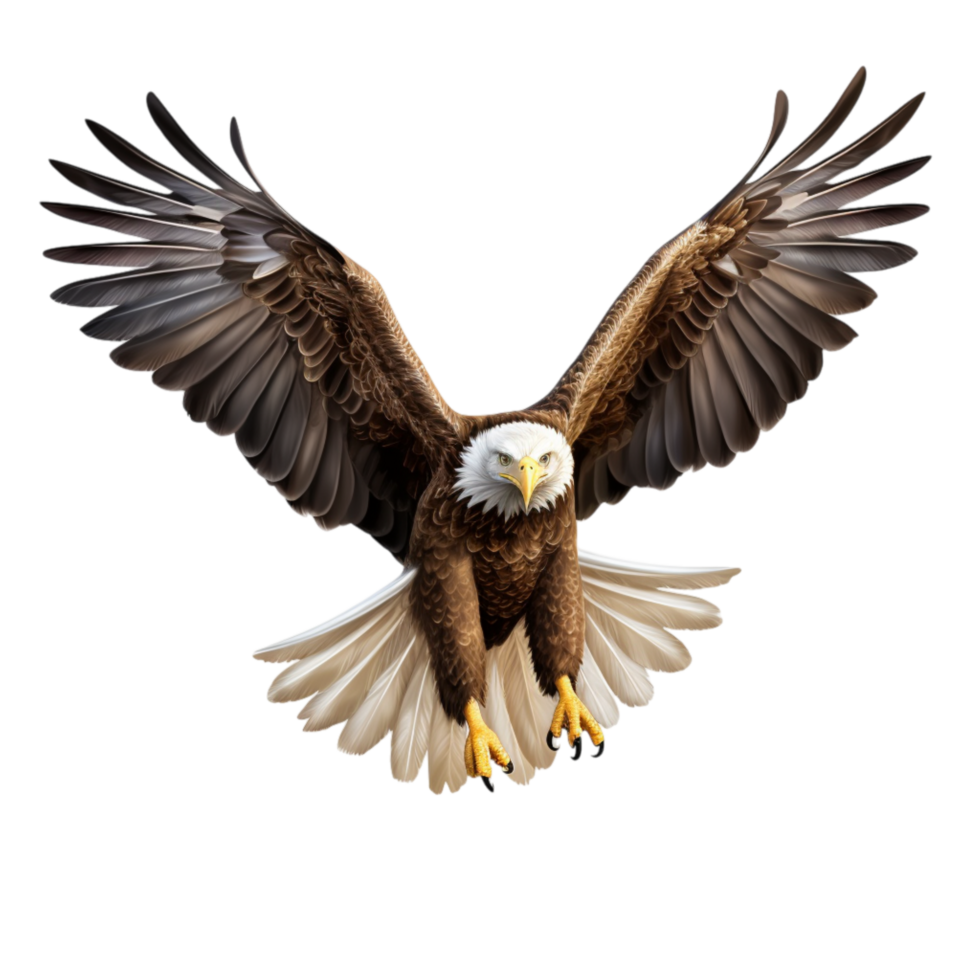 Bald eagle flying wings spread wide png