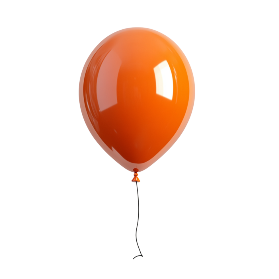 orange helium balloon floating a thin black string png