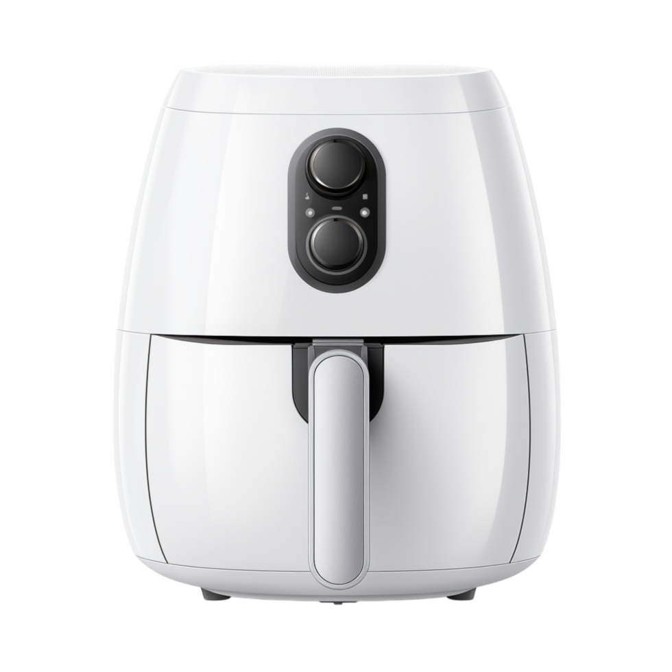 Sleek white air fryer a digital interface design png