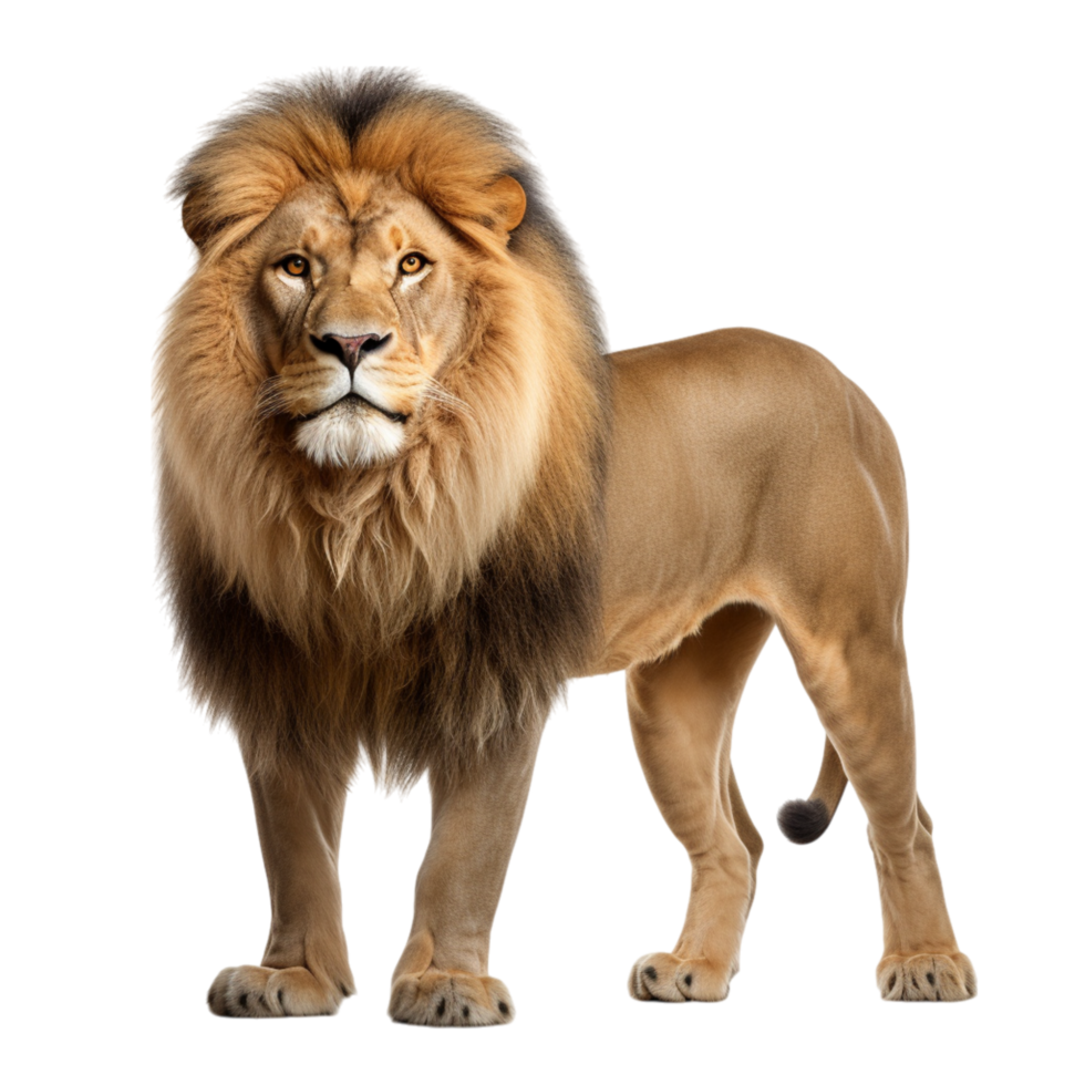 Majestic lion sting a thick golden mane png