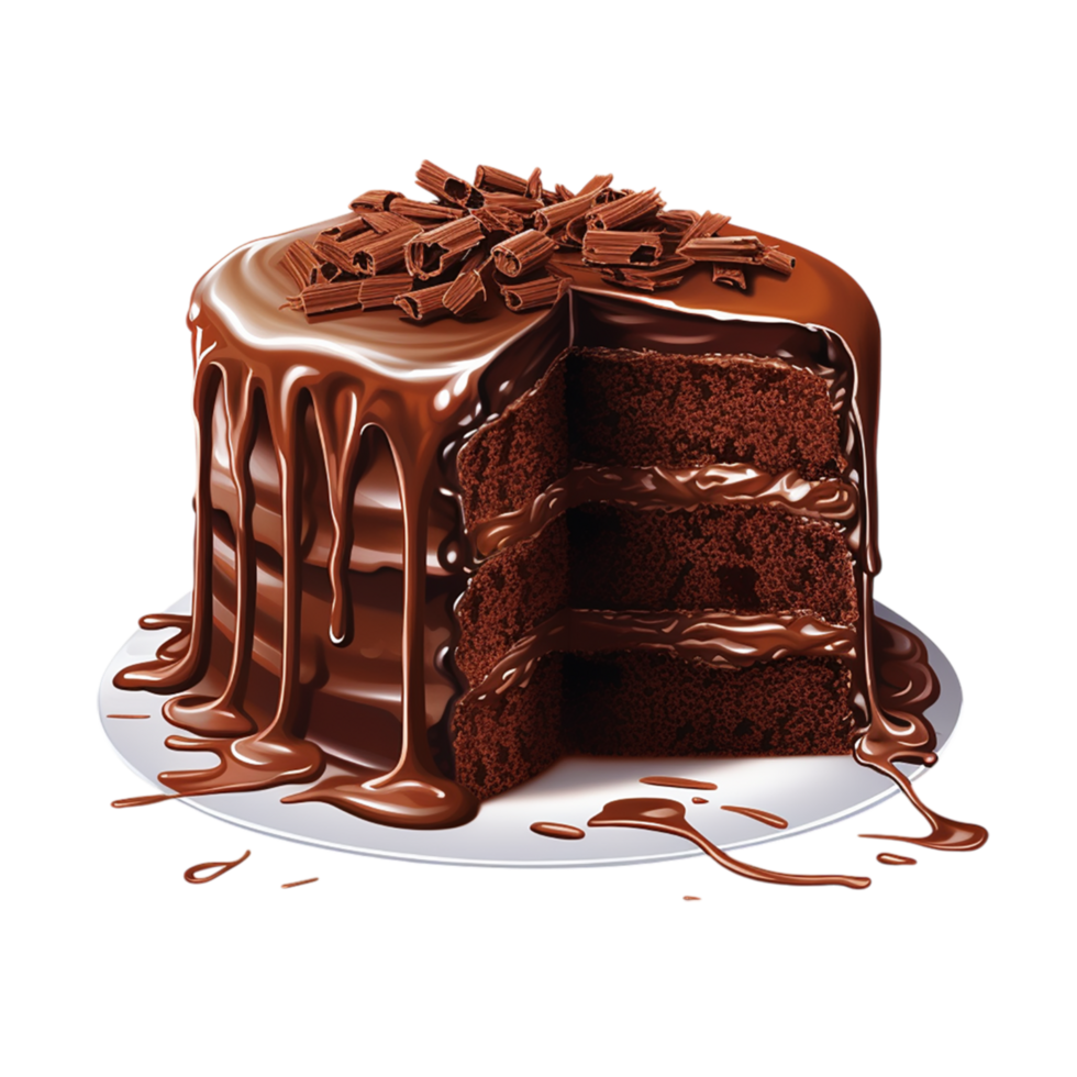 chocolate cake layers dripping ganache png