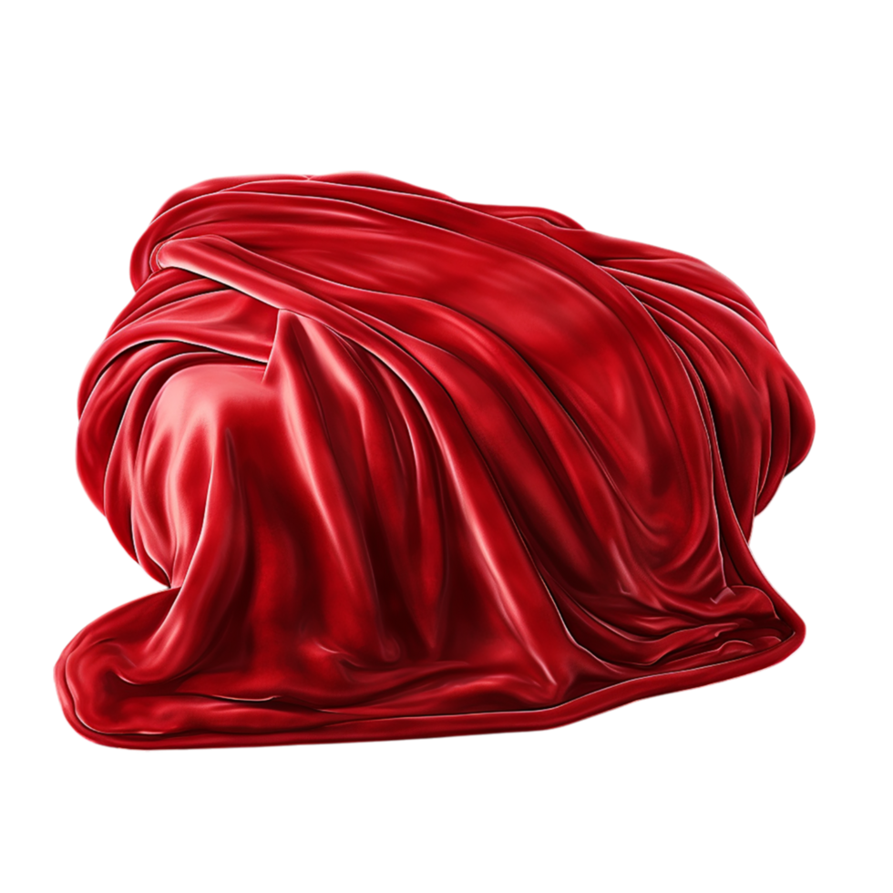 red silk fabric draped in flowing folds png