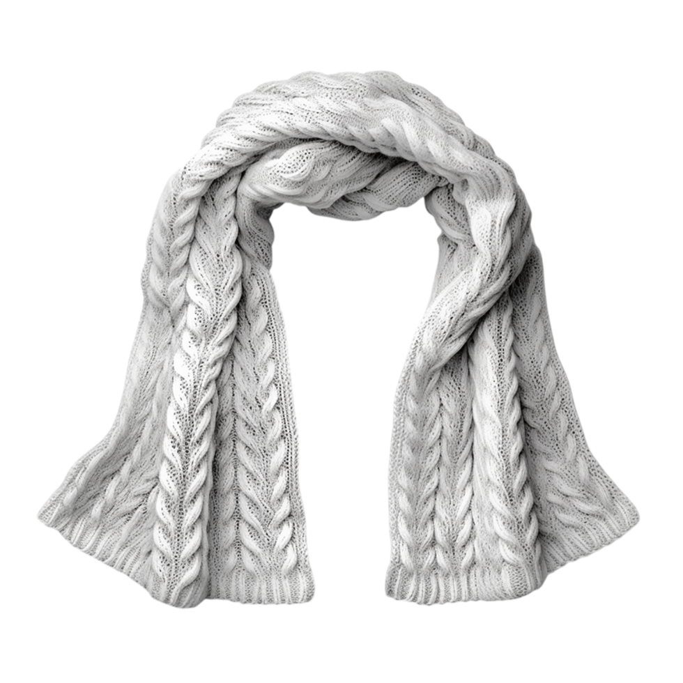 light gray knitted scarf a warm texture png
