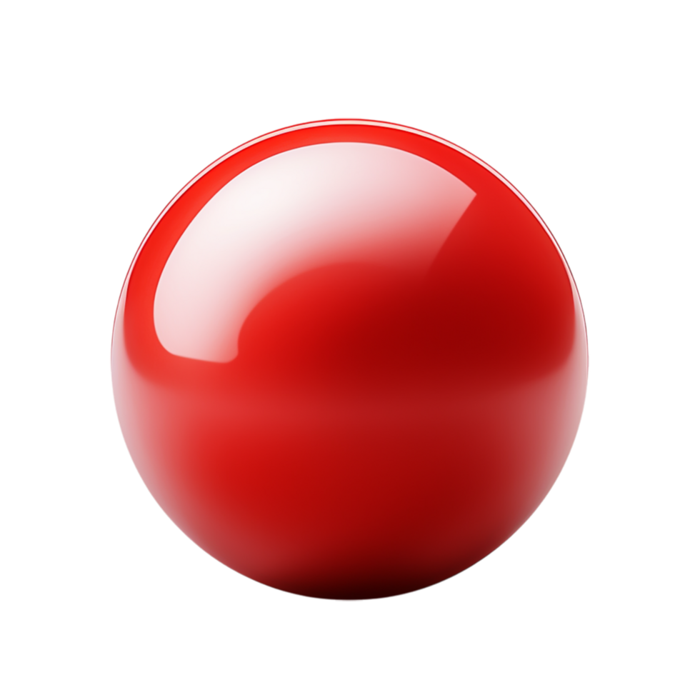 Shiny red rubber ball a perfectly reflective surface png