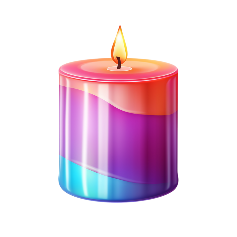 Colorful gradient cle a flickering flame on top png