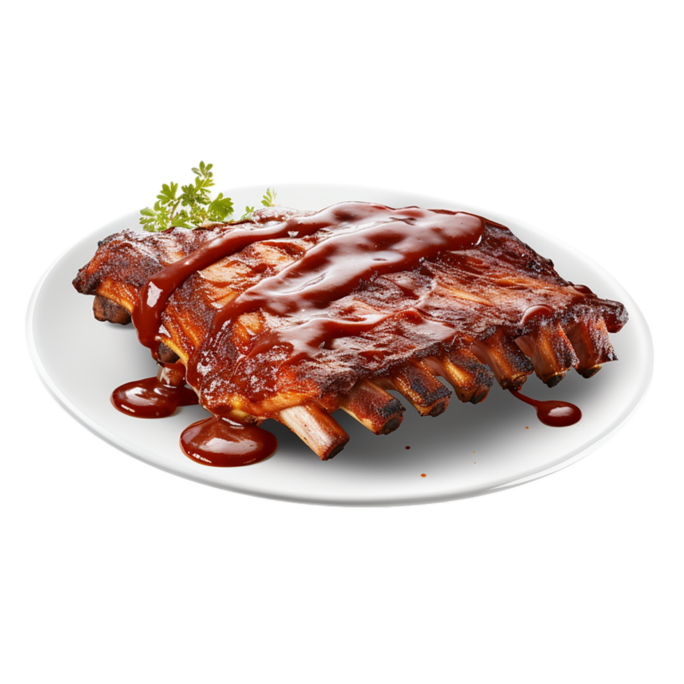 barbecued ribs covered in tangy sauce png