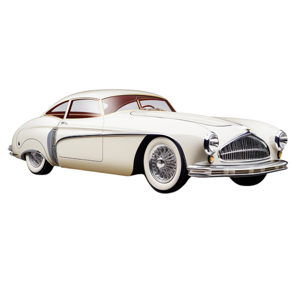 Vintage white luxury car a sleek design png