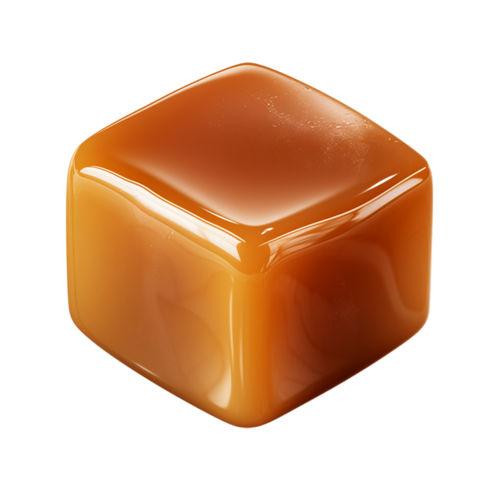 glossy caramel cube a golden color png