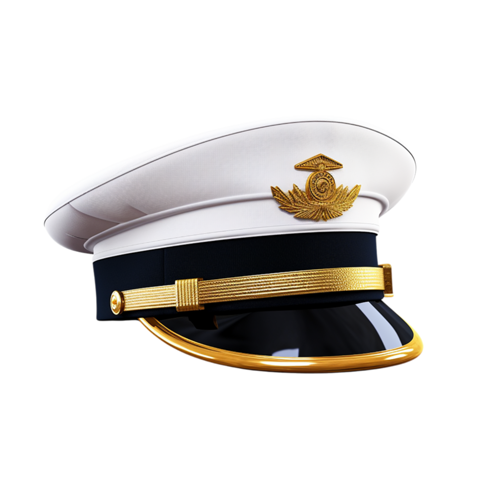 white navy officer hat gold black visor png