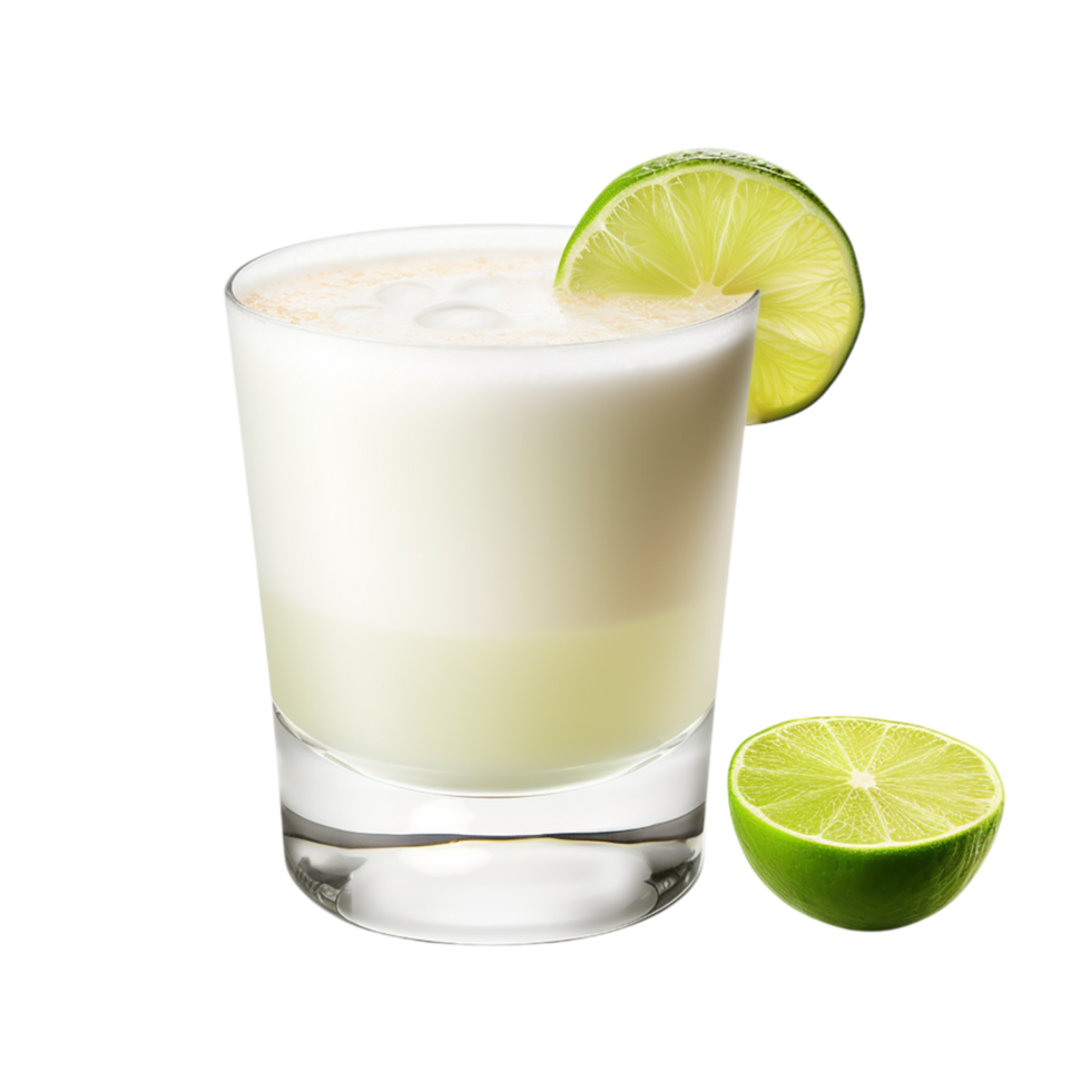 Reing lime cocktail served in a glass a lime slice garnish png