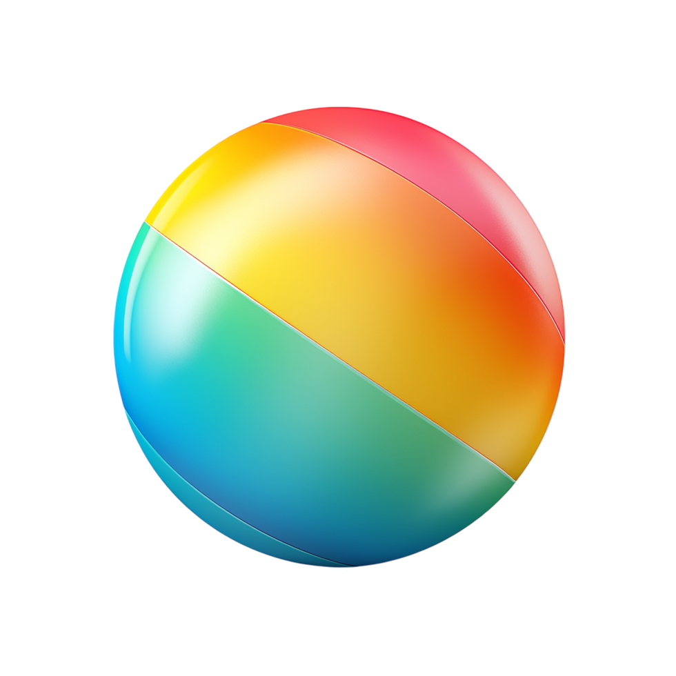colorful beach ball a shiny surface png