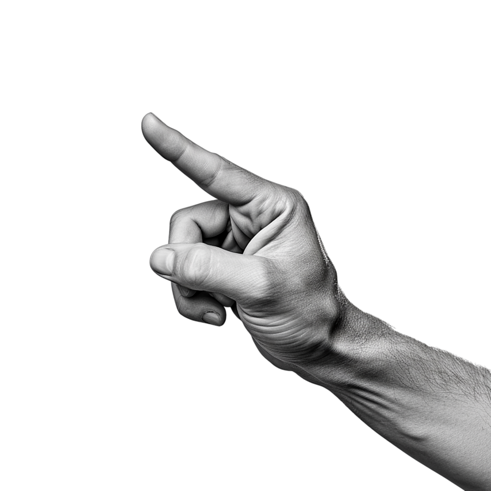 Realistic human h pointing forward a confident gesture png