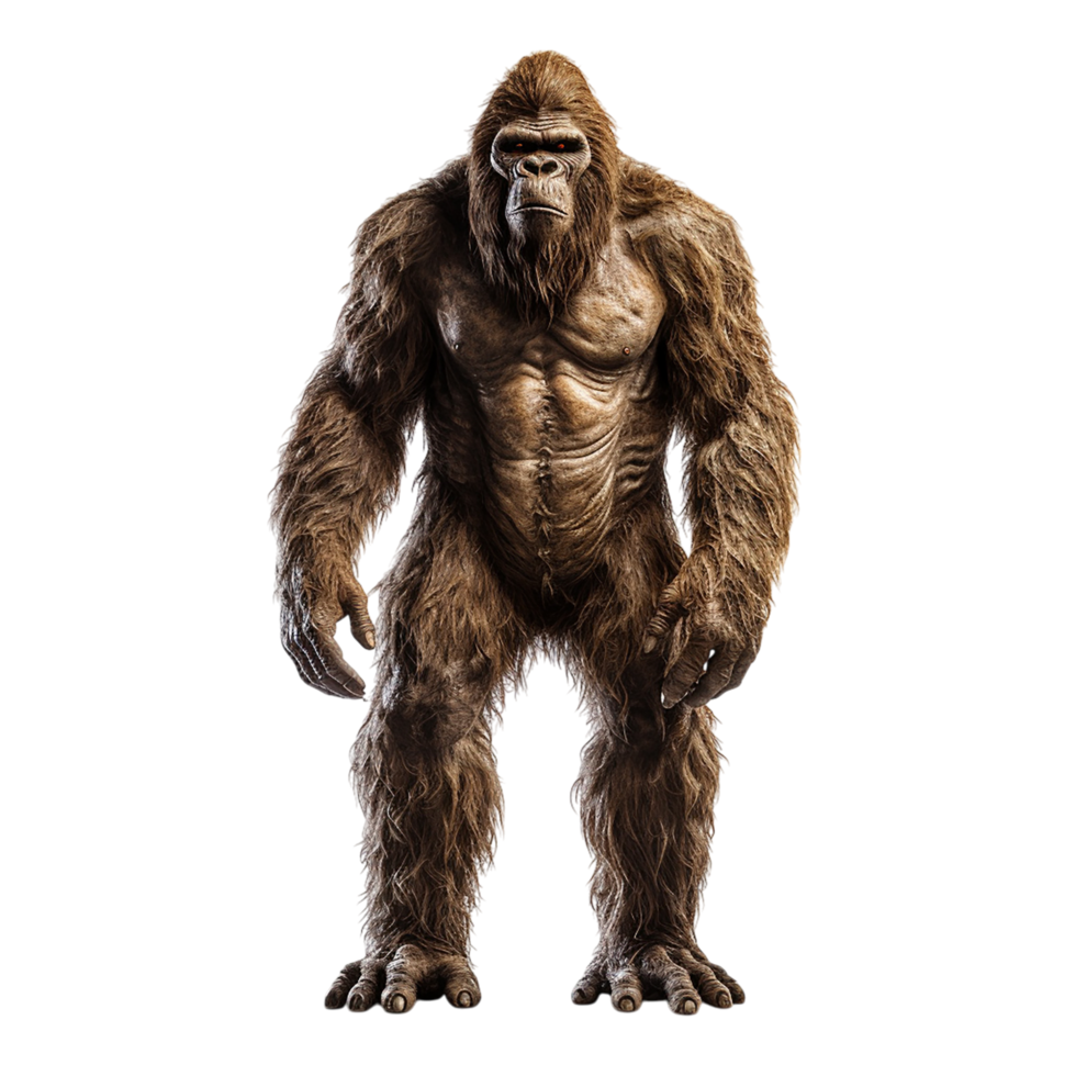 Powerful strong gorilla sting upright a fierce presence png