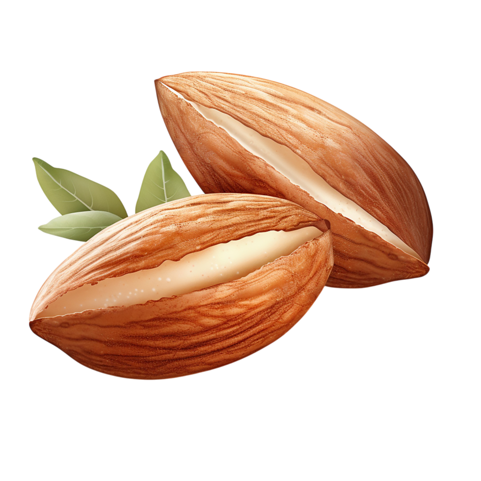 almonds a brown shell a slightly opened one revealing the nut inside png