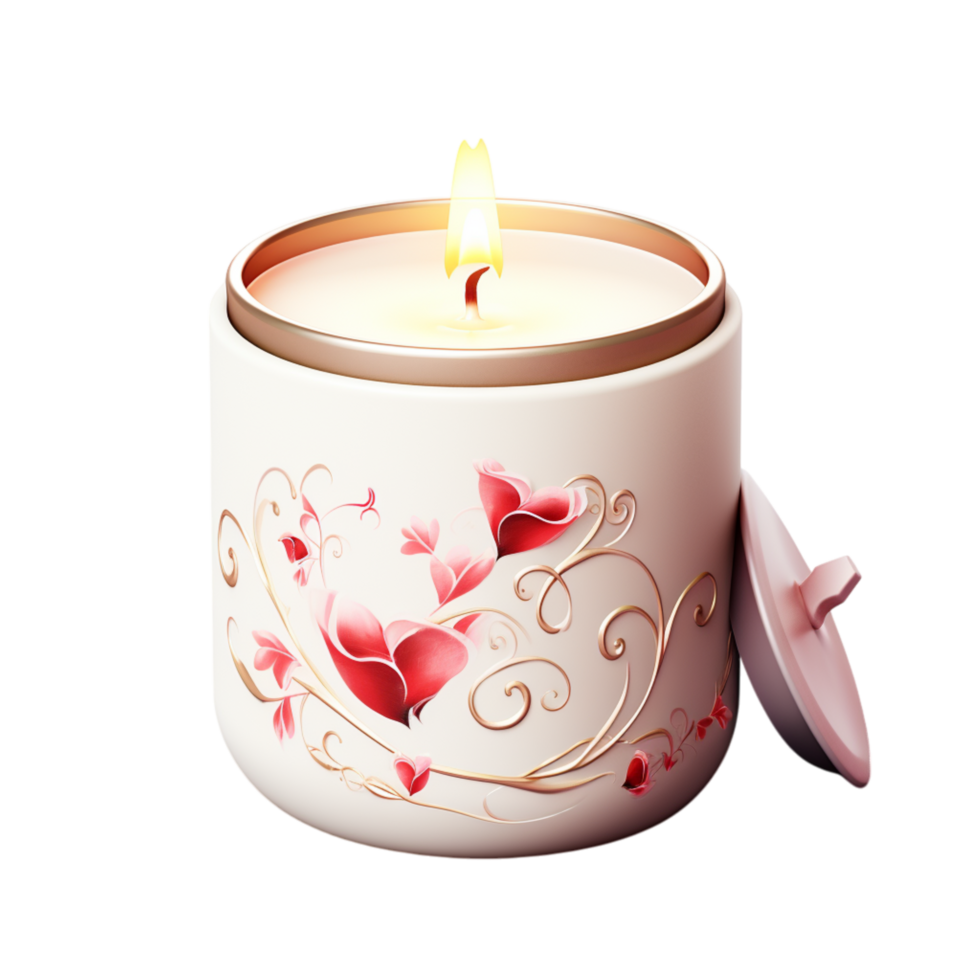 Small cle in a cup a romantic heart design png