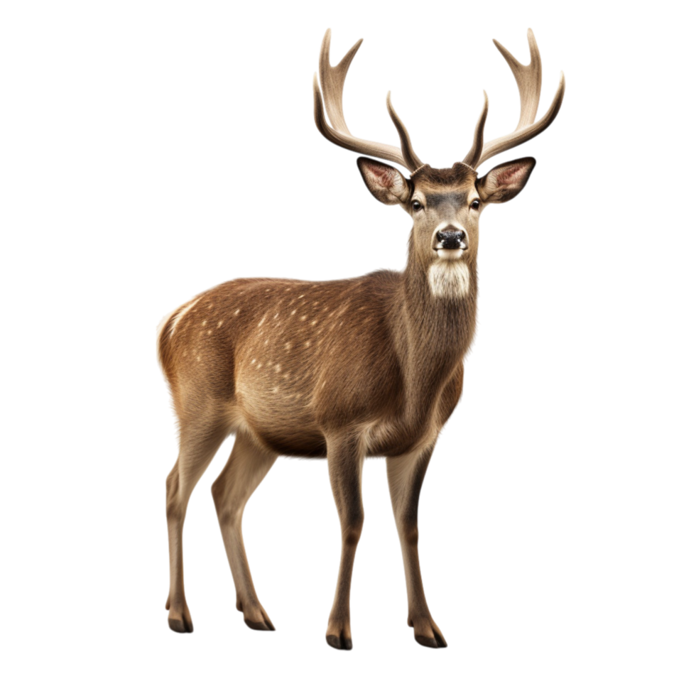 Graceful deer looking ahead strong antlers png