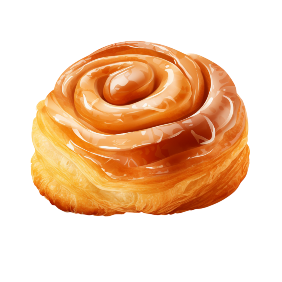 Golden cinnamon roll a fluffy texture png