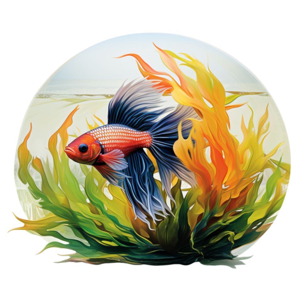 Vibrant betta fish swimming gracefully in an underwater environment png