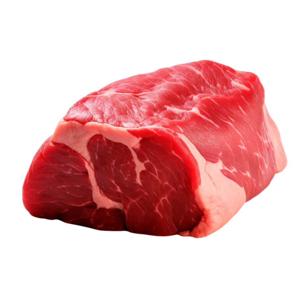 Raw cut of red meat visible marbling png
