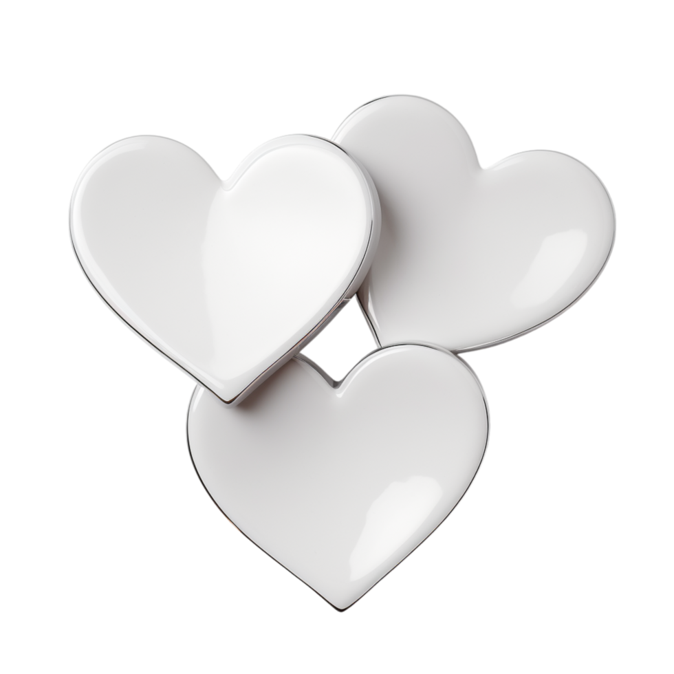 Three overlapping white heart shaped objects a finish png