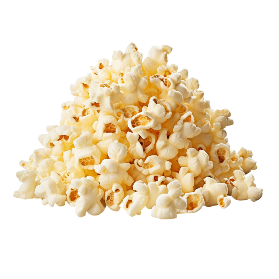 Fluffy buttery popcorn piled up a light texture png