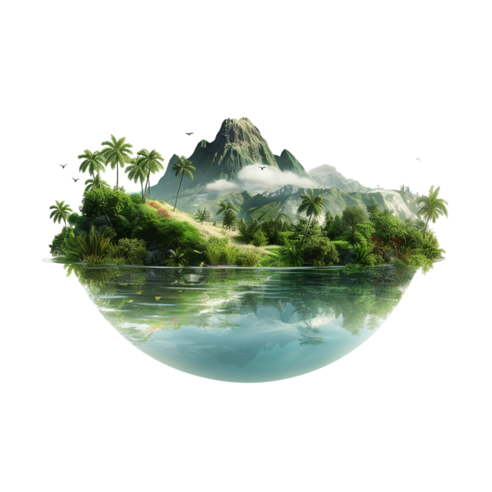 Beautiful lscape mountains a lake reflecting the sky png