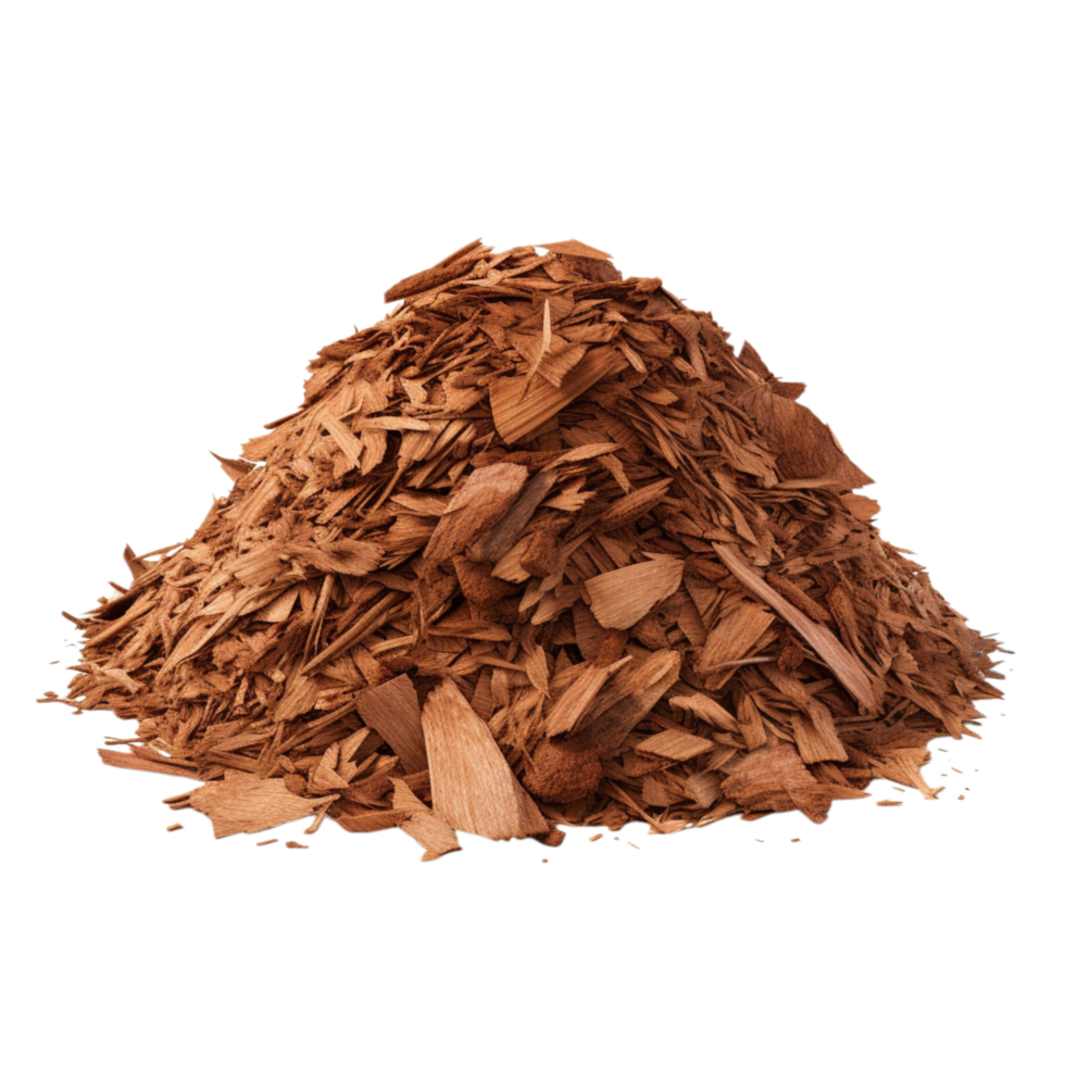 Pile of brown wood chips a rough natural texture png