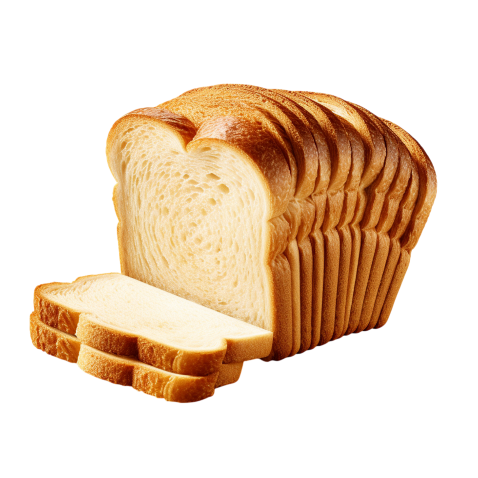 Loaf of sliced bread a golden crust texture png