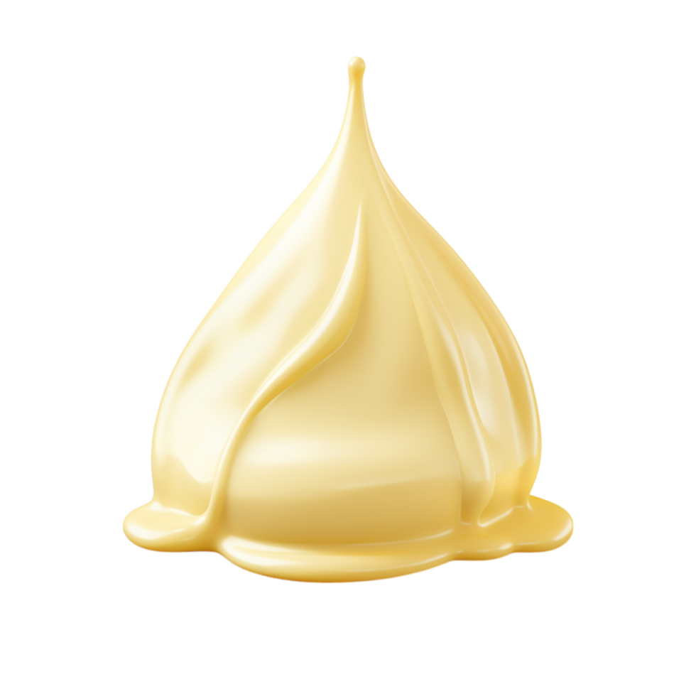 Glossy golden dollop of thick creamy sauce png