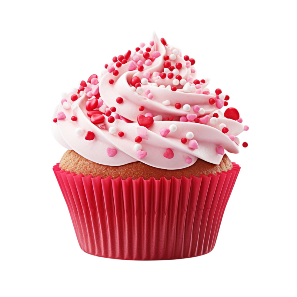 red velvet cupcake topped white frosting sprinkles png