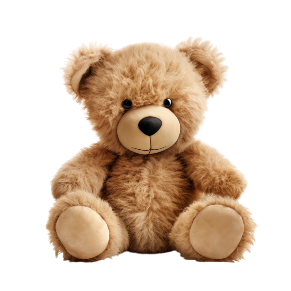 Adorable plush teddy bear a round body button eyes png