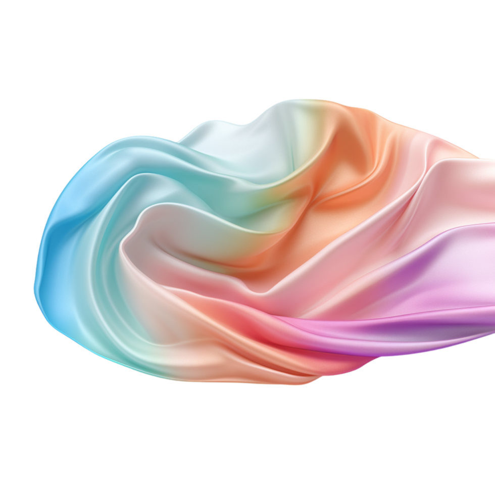 Colorful flowing silk fabric a texture png