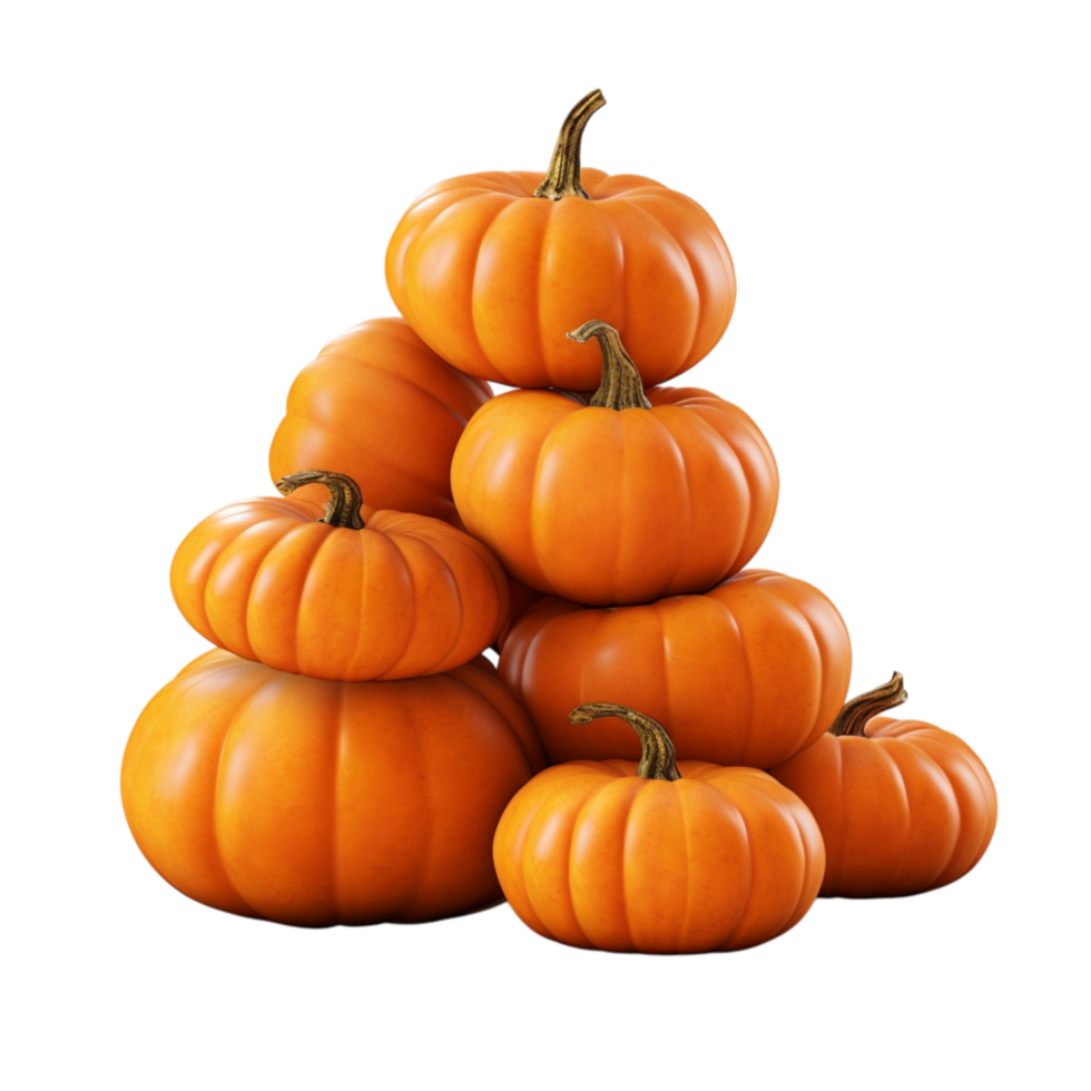 Stack of orange pumpkins arranged in a pyramid shape png