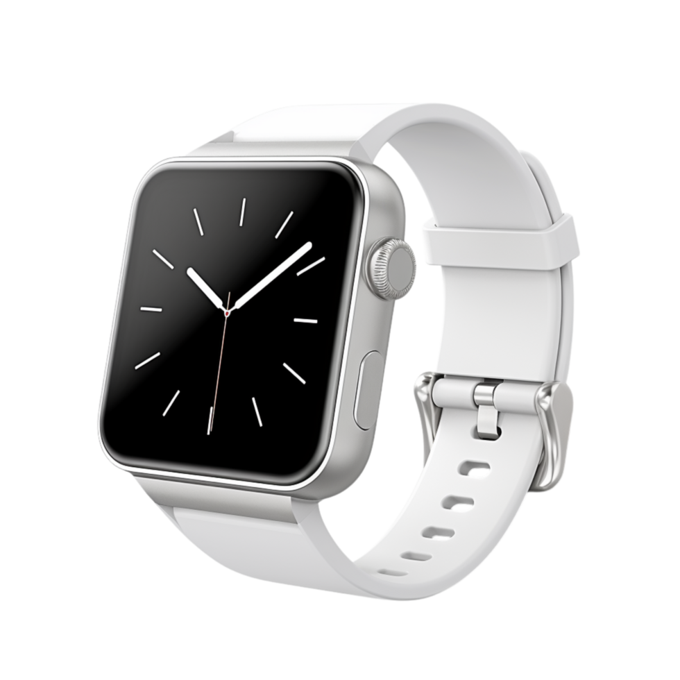 white smartwatch a sleek digital display png