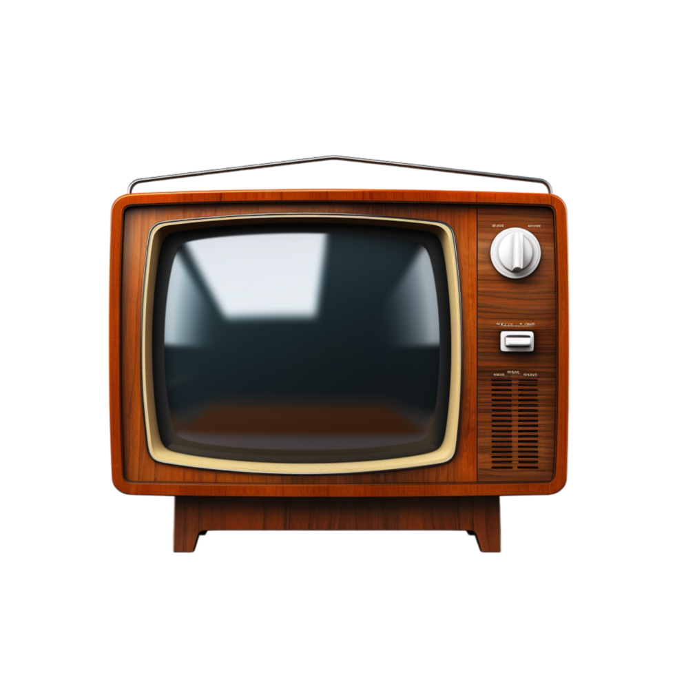 Vintage wooden television a rk reflective screen png