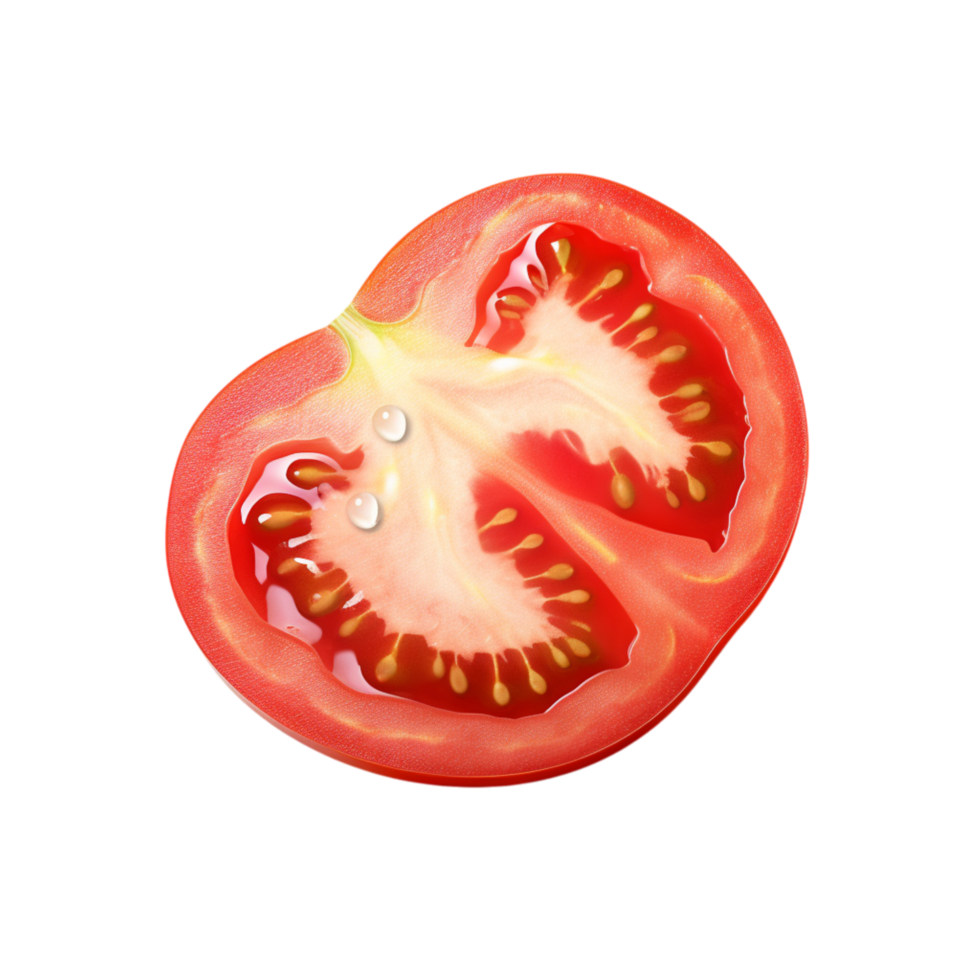 ly sliced tomato a juicy red interior visible seeds png
