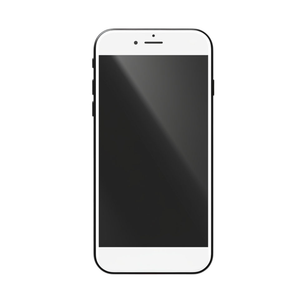 smartphone a black screen white edges png