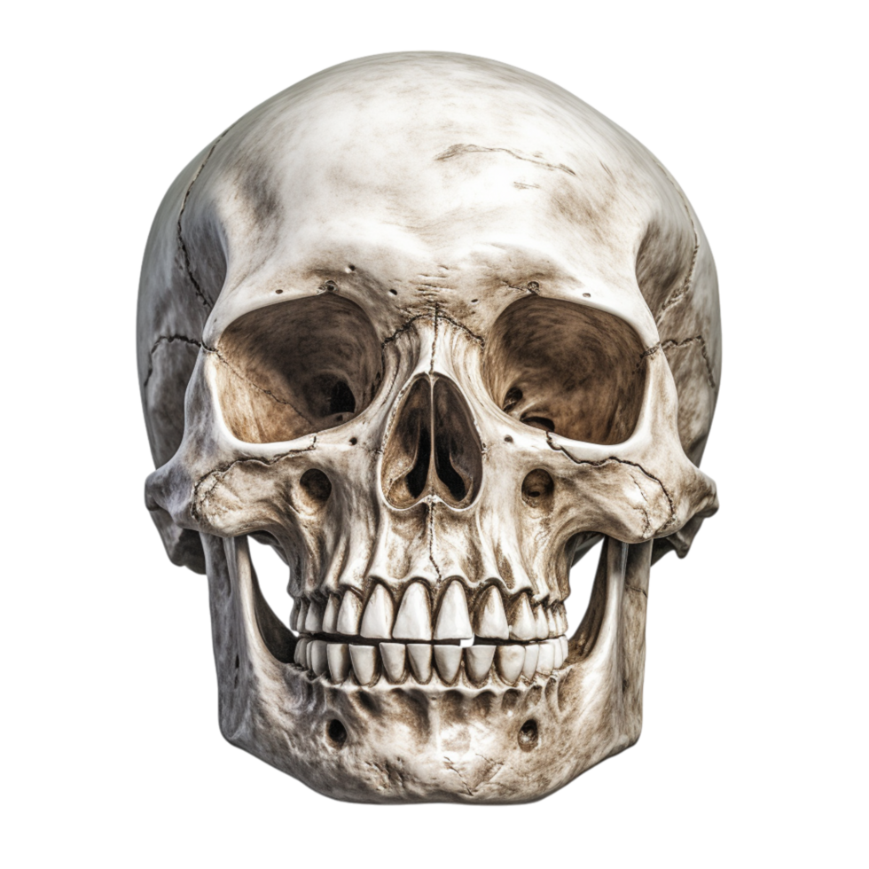 Realistic human skull deep rk eye sockets png