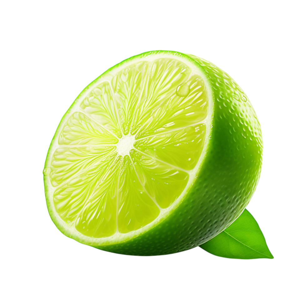 green lime cut in half juicy pulp visible png